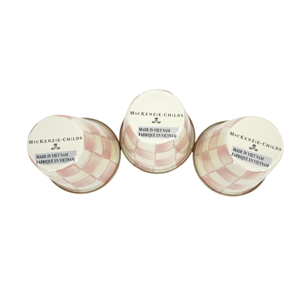 MACKENZIE-CHILDS Herb Pots in Rosy Check Set of 3 - Picture 8 of 11